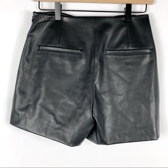 Zara Asymmetric Faux Leather Skort Faux Wrap - Picture 3 of 6